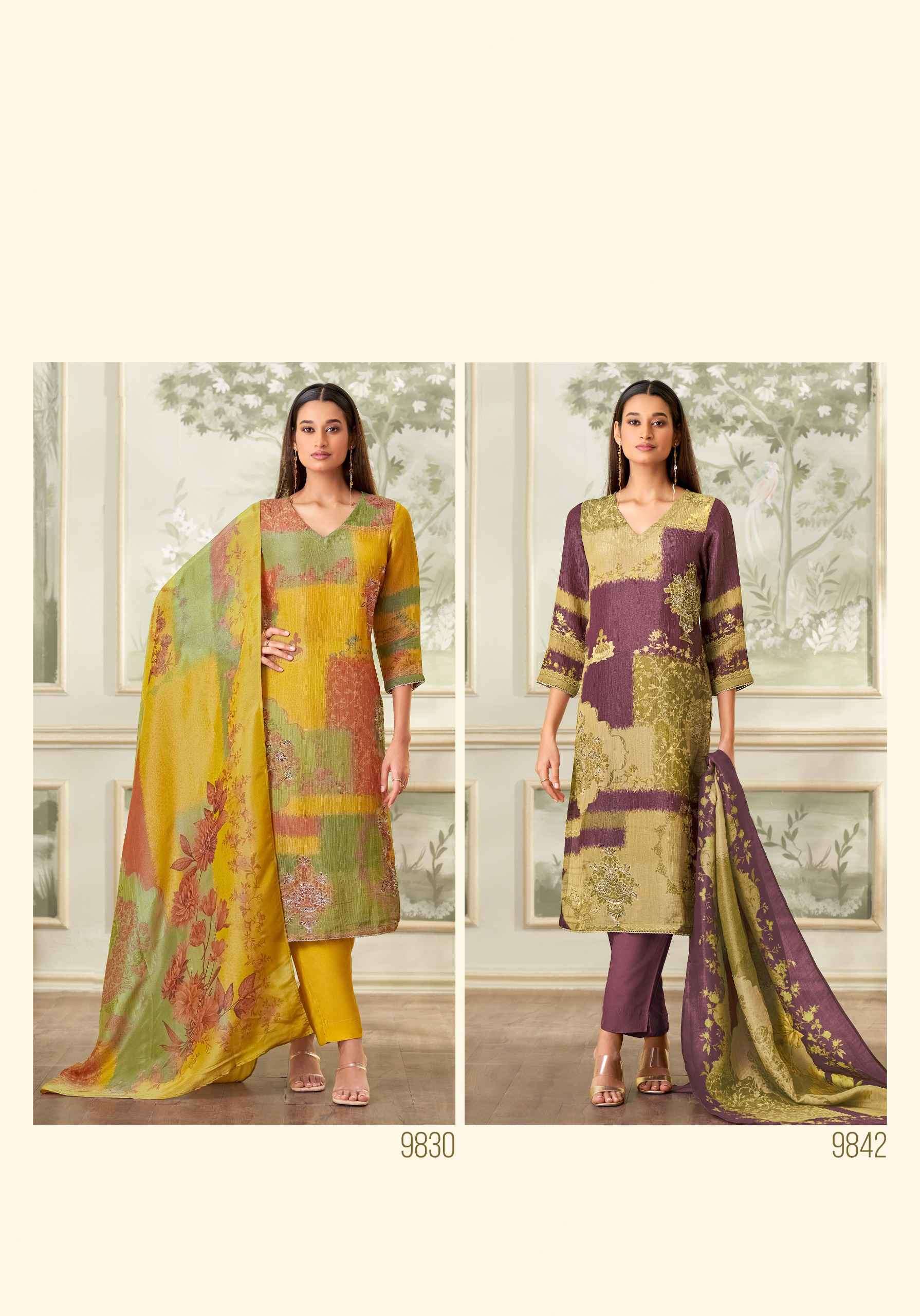 abhilasha by t&m colors tissue crush digital printed salwar kmaeez wholesale price surat