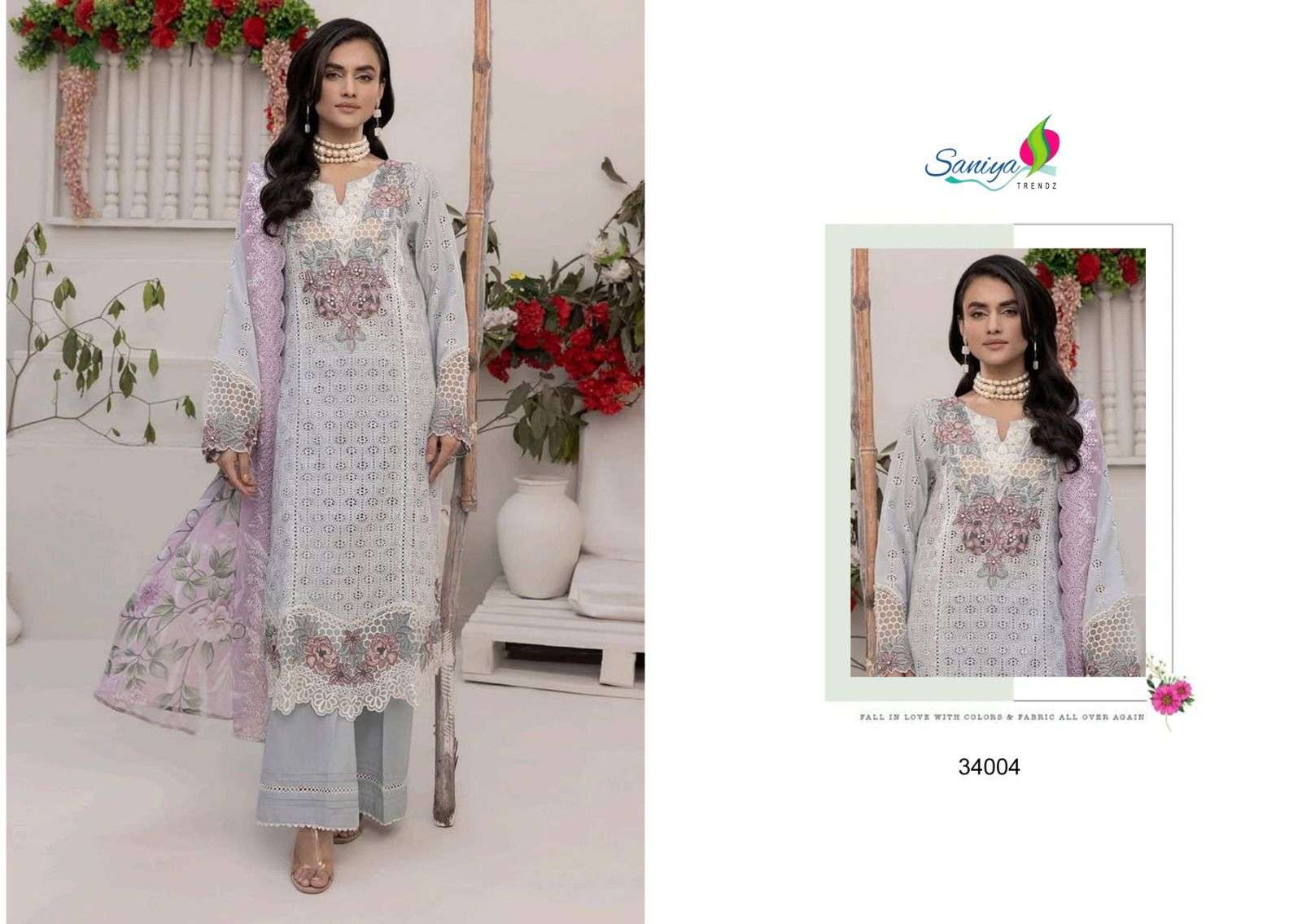 adan libas vol-34 by saniya trendz colors fancy embroiderd cotton salwar kameez wholesale price surat