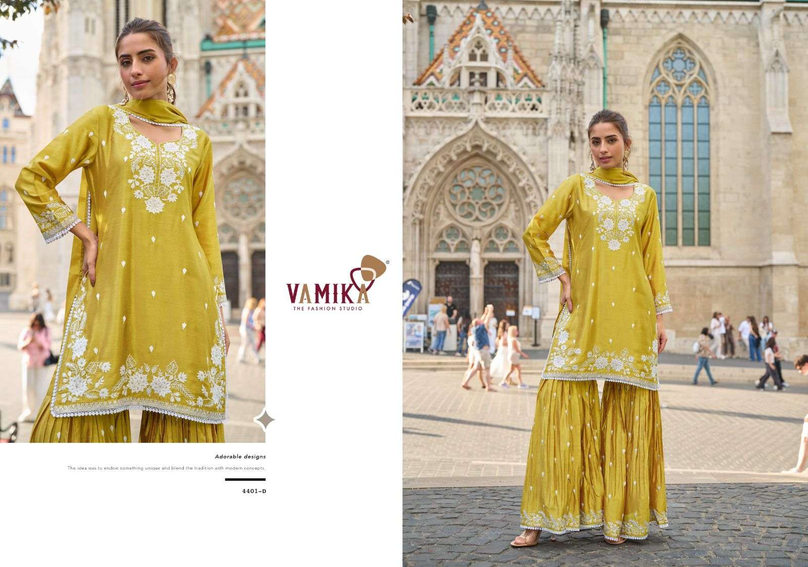 anamika vol-3 by vamika 44041 colors chinon designer readymade sarara suit wholesale price surat