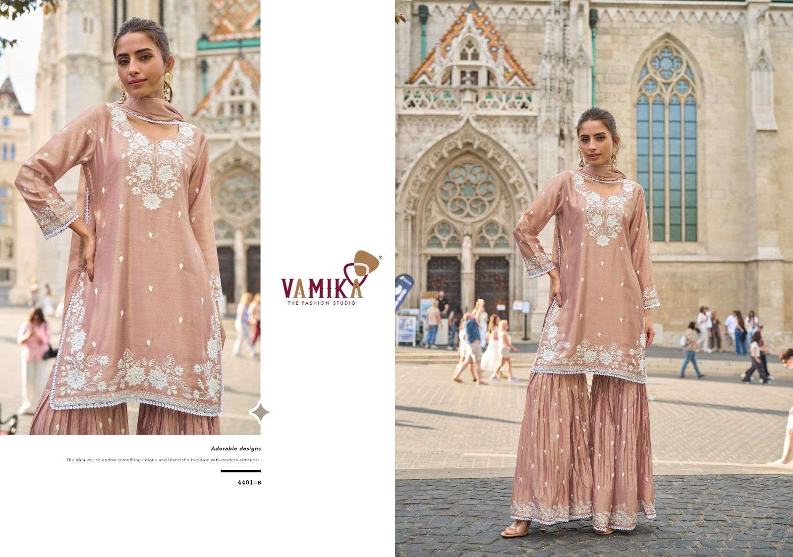anamika vol-3 by vamika 44041 colors chinon designer readymade sarara suit wholesale price surat