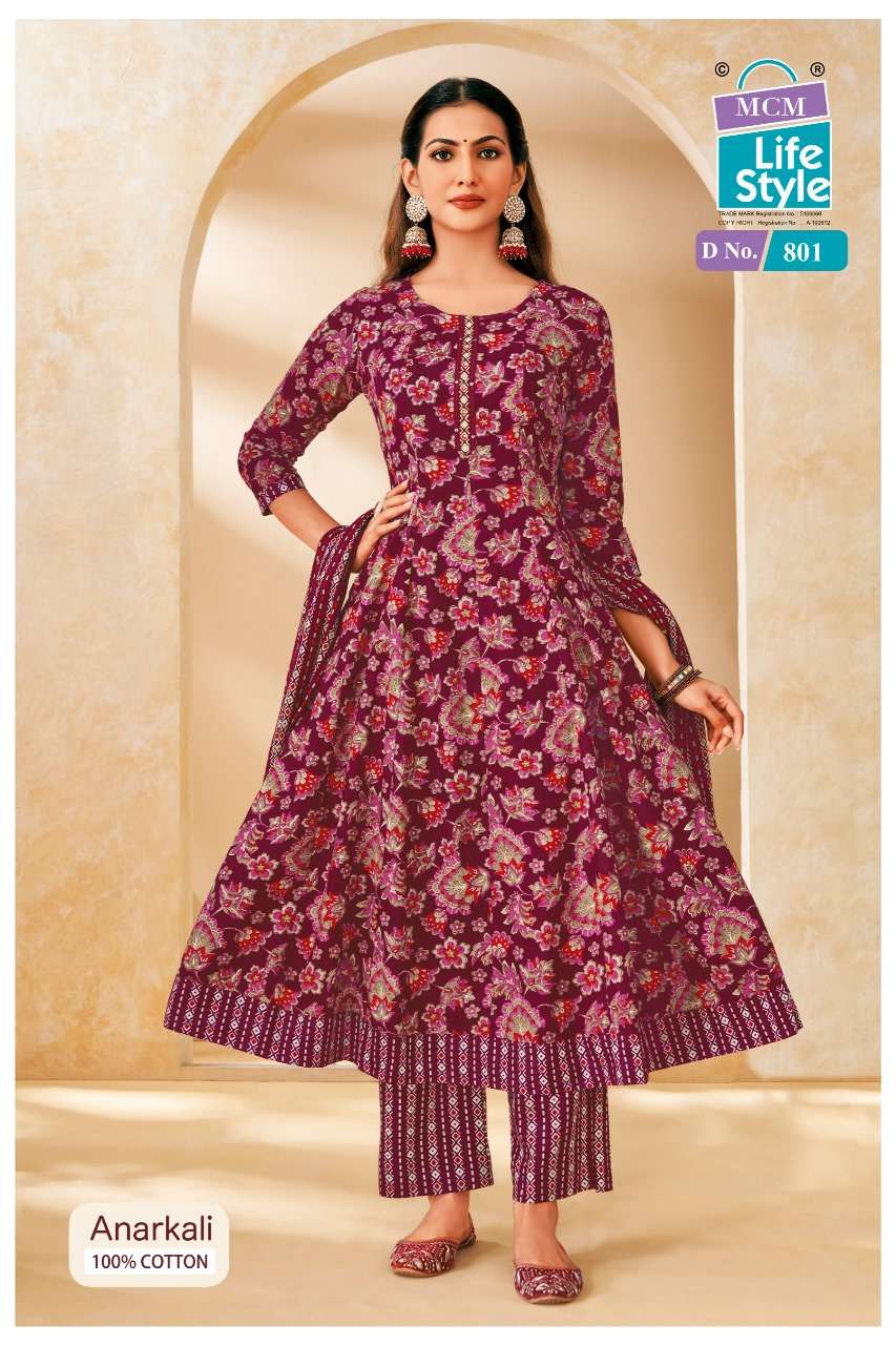anarjali vol-8 by mcm lifestyle colors anarkali style cotton readymade salwar kameez wholesale price surat