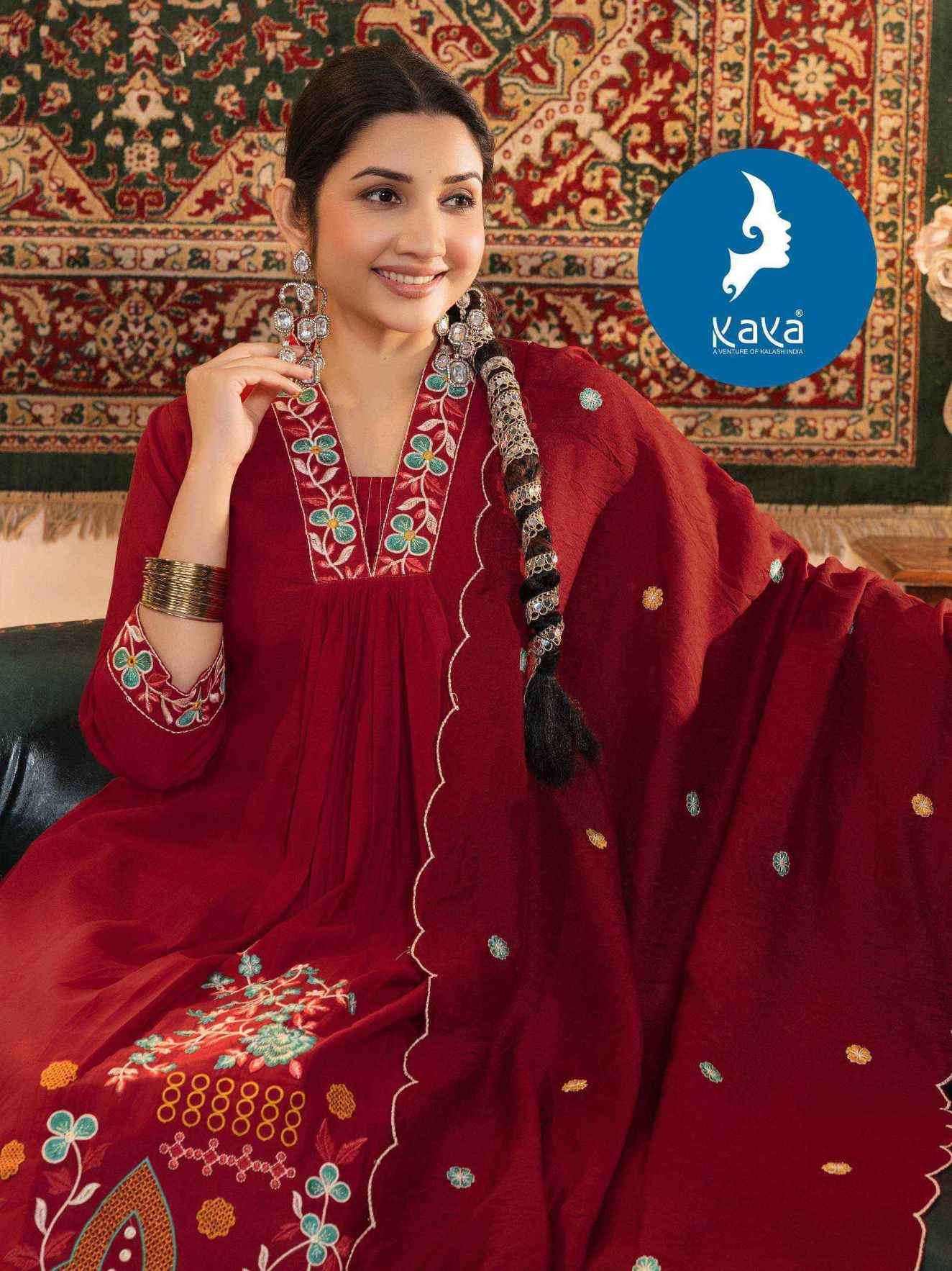 crystal by kaya colors latest designer chanderi anarkali style readymade salwar kameez wholesale price surat