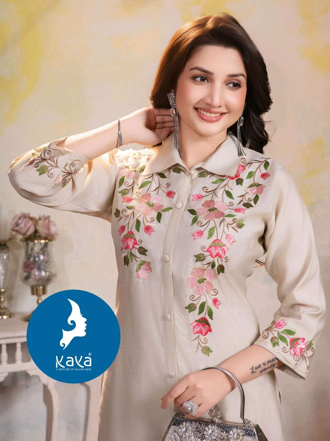 dhwani by kaya fancy designer roman silk readymade cord set wholesale price surat