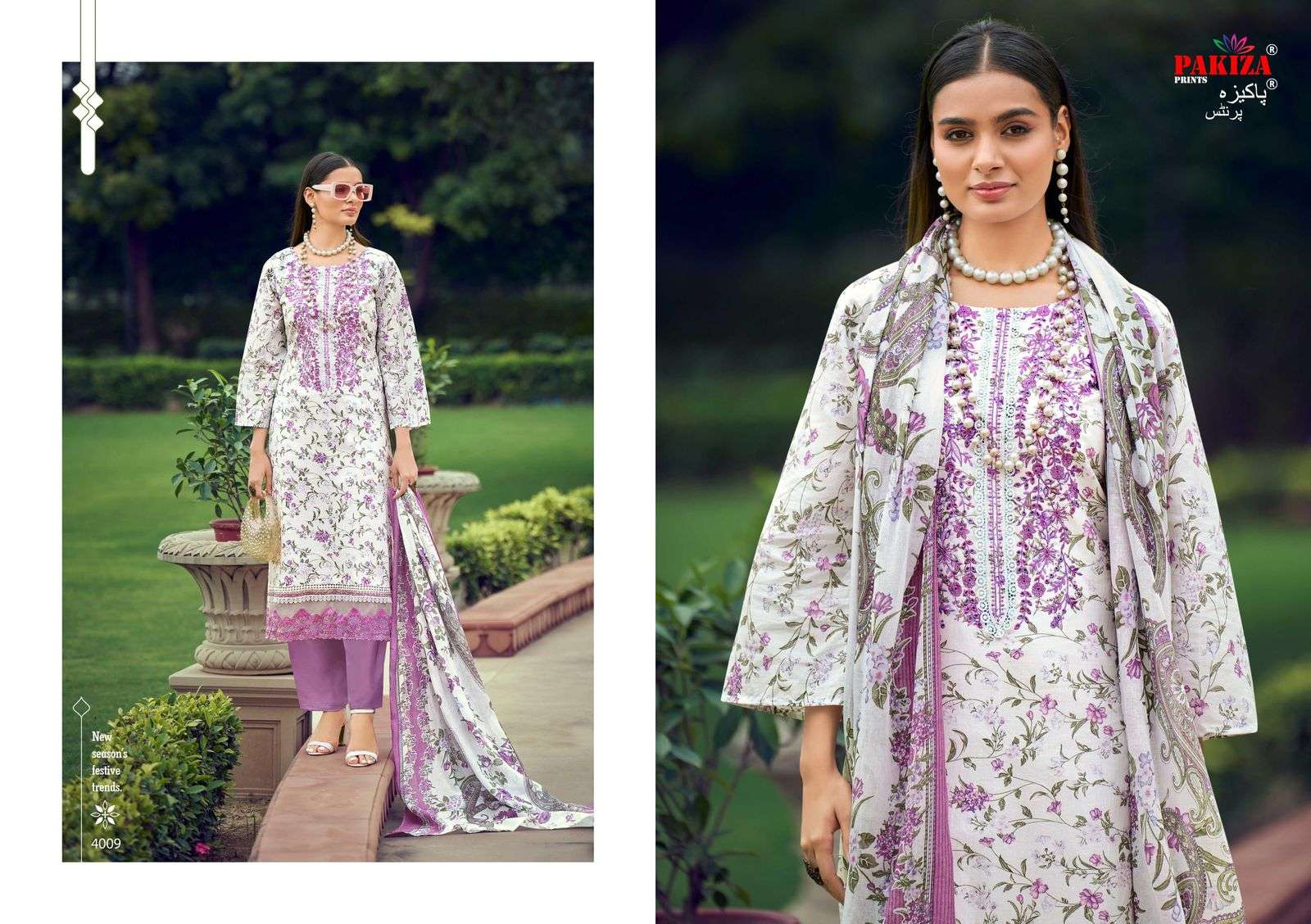 flora vol-4 by pakiza print colors lawn with heavy kashmirir work salwar kameez wholesale price surat