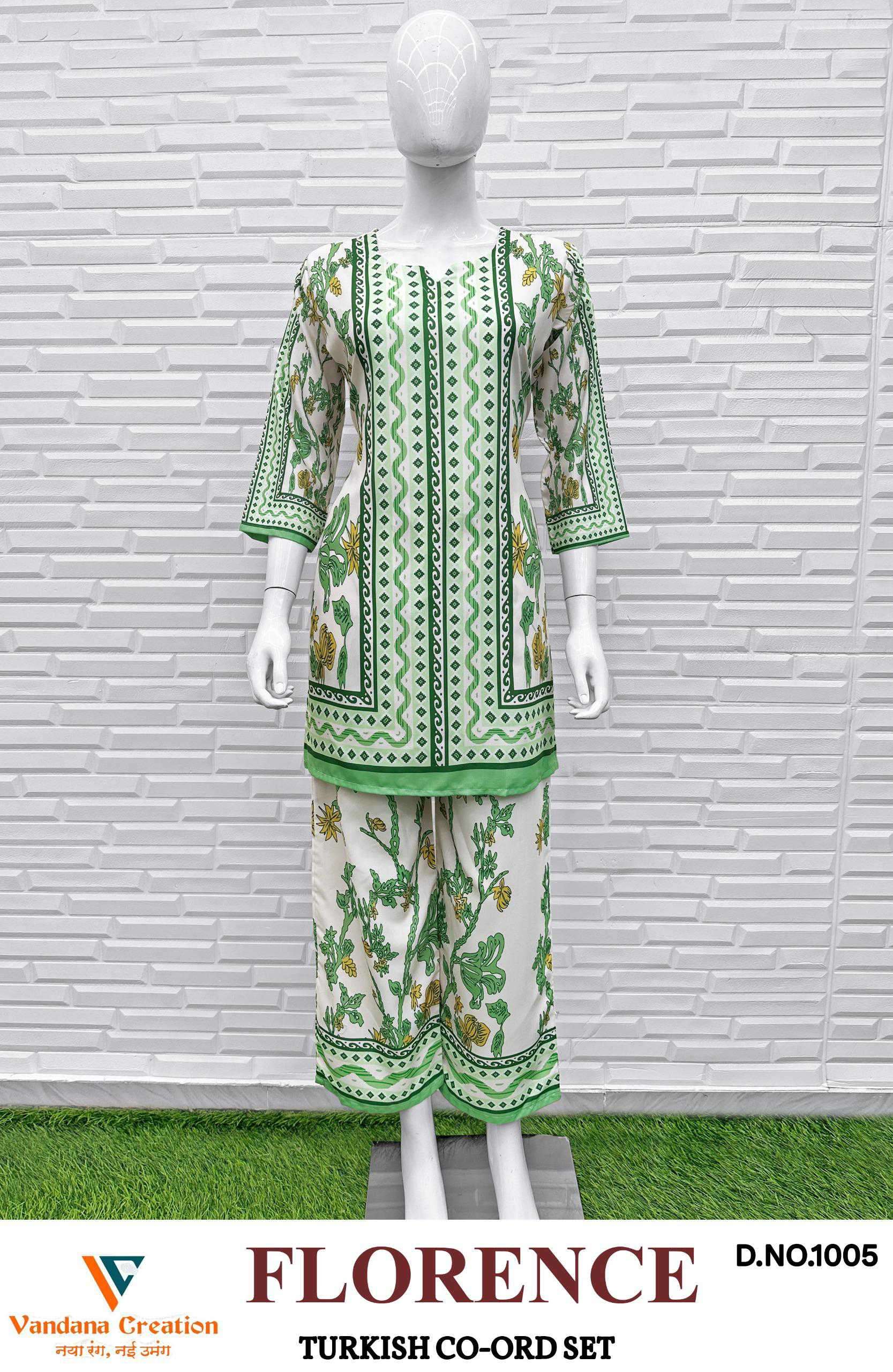 florence vol-1 by vandana creation colors rayon designer print wholesale price surat