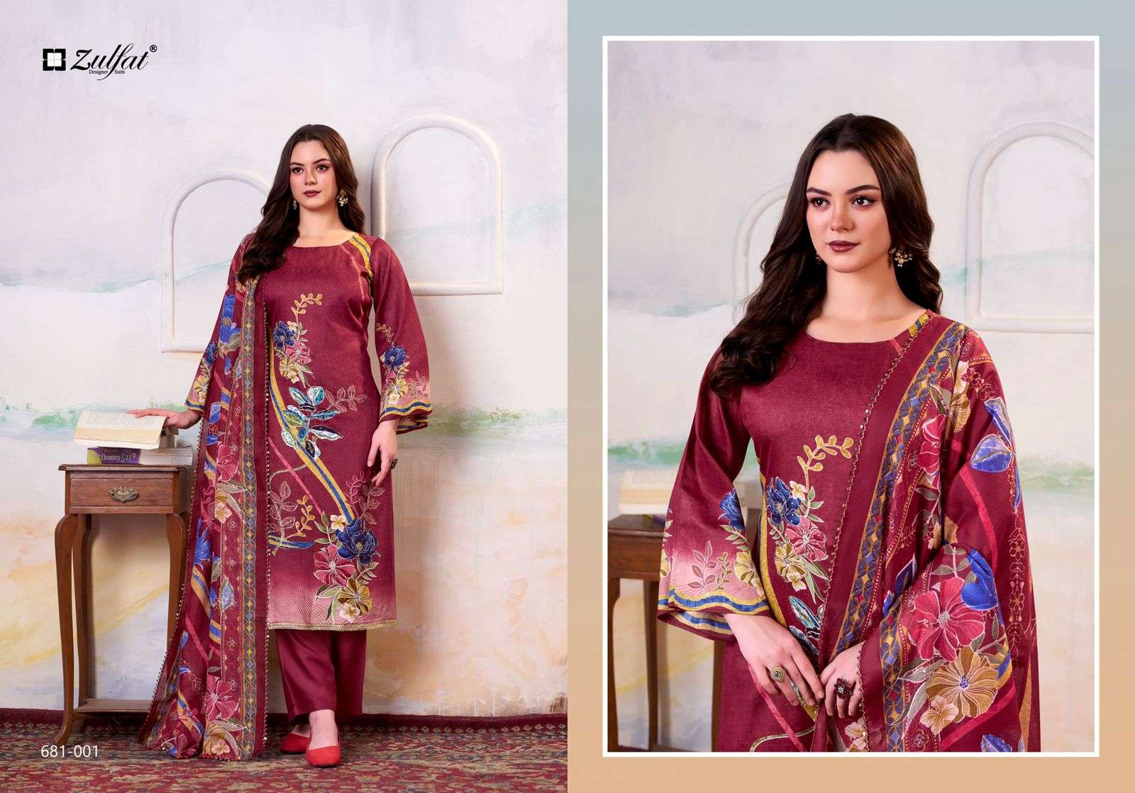 hayat by zulfat designer suit colors jam ctton latest designer suit wholesale price surat
