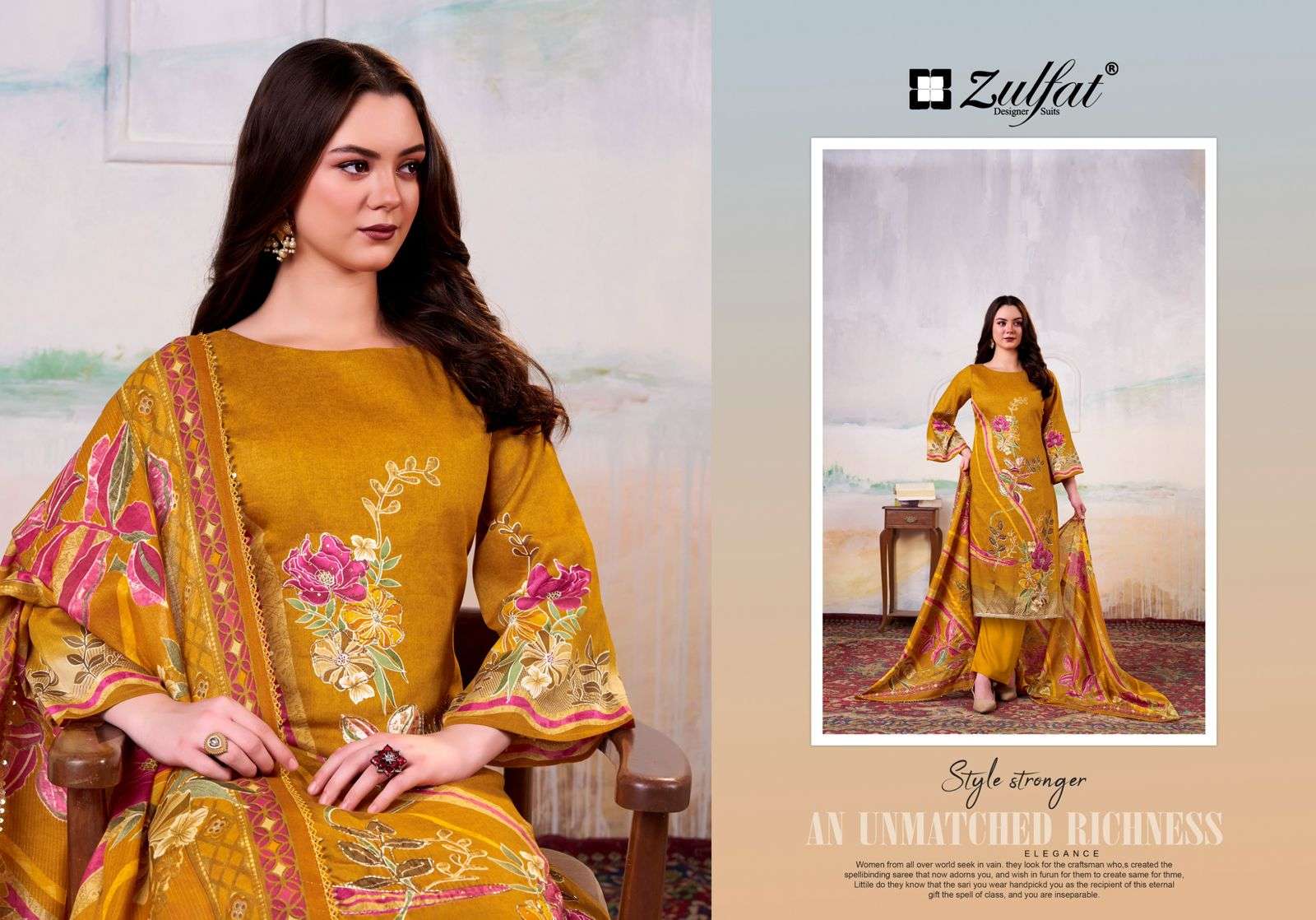 hayat by zulfat designer suit colors jam ctton latest designer suit wholesale price surat