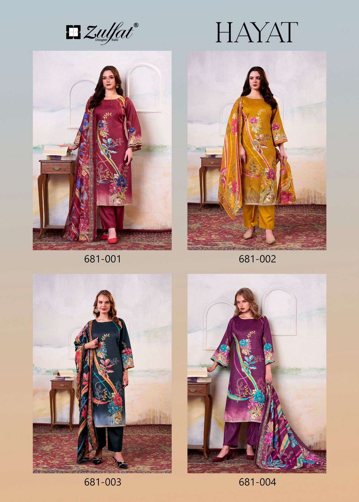 hayat by zulfat designer suit colors jam ctton latest designer suit wholesale price surat