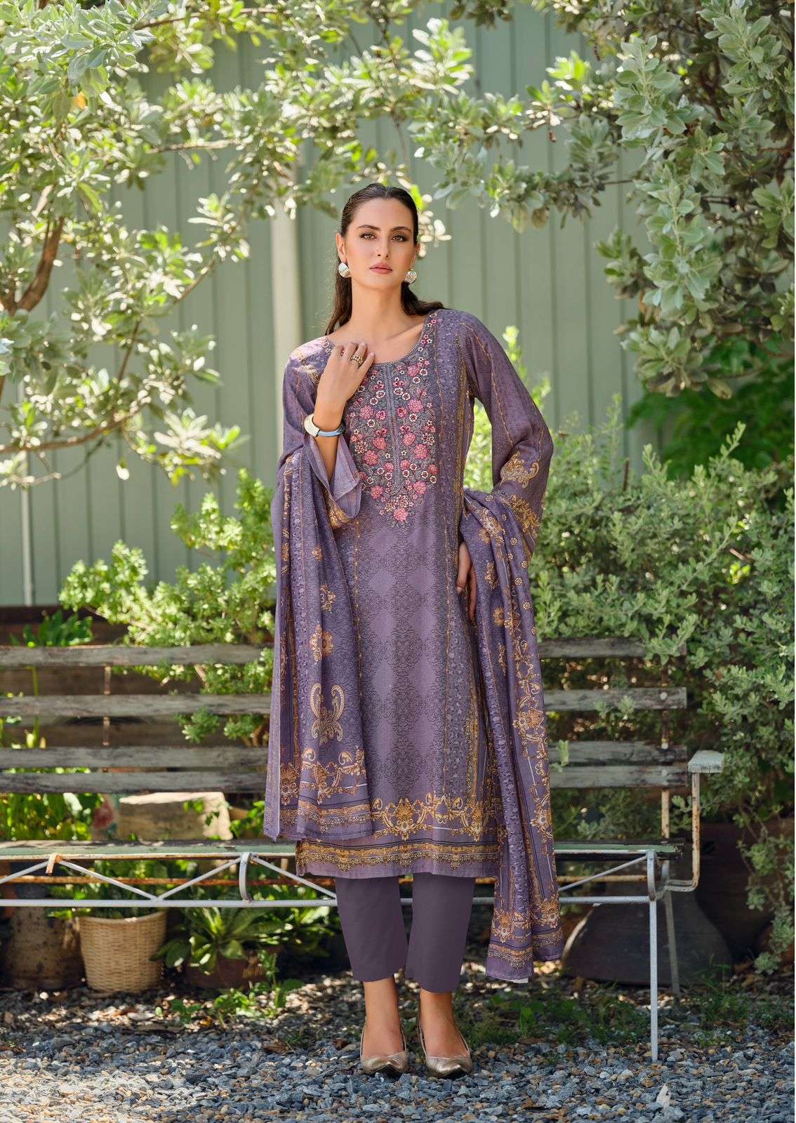 hermitage aykaa jam satin print with embroidered salwar kameez wholesale price surat