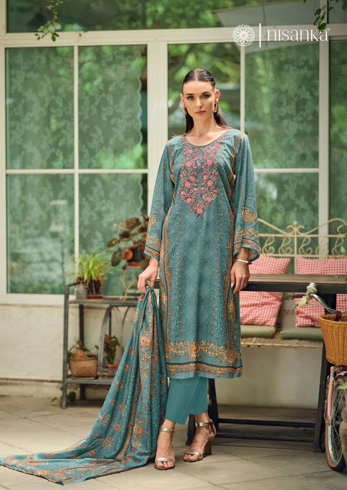 hermitage aykaa jam satin print with embroidered salwar kameez wholesale price surat