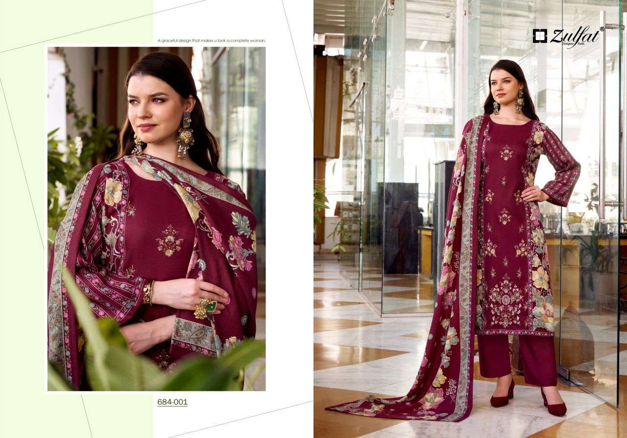 humaira by zulfat designer suit colors heavy embroidered pashmina salwar kameez wholeslae price surat