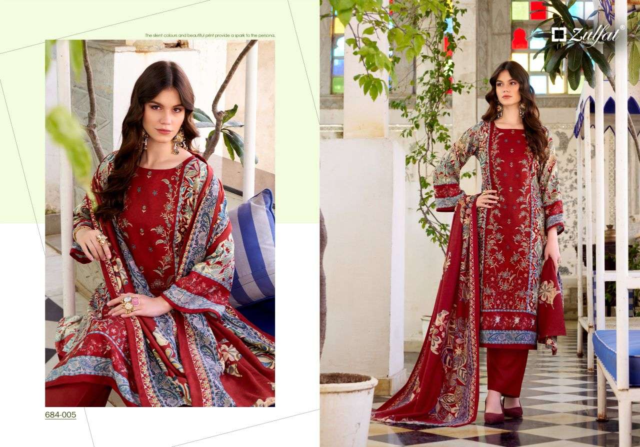 humaira by zulfat designer suit colors heavy embroidered pashmina salwar kameez wholeslae price surat