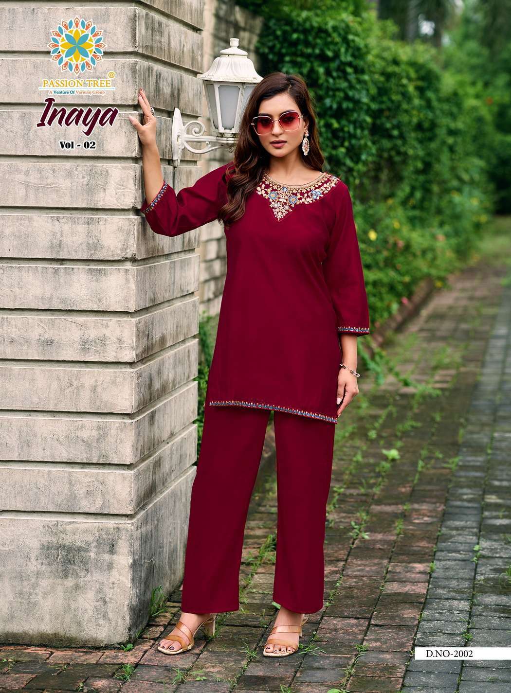 inaya vol-2 by passion tree 2001-2008 series vertican designer readymade cord set wholesale price surat