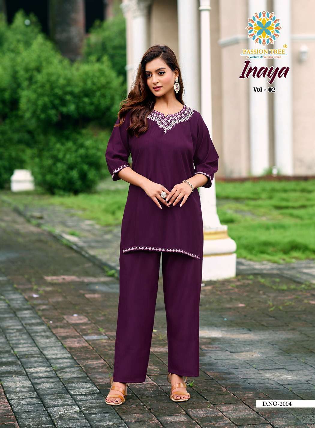 inaya vol-2 by passion tree 2001-2008 series vertican designer readymade cord set wholesale price surat