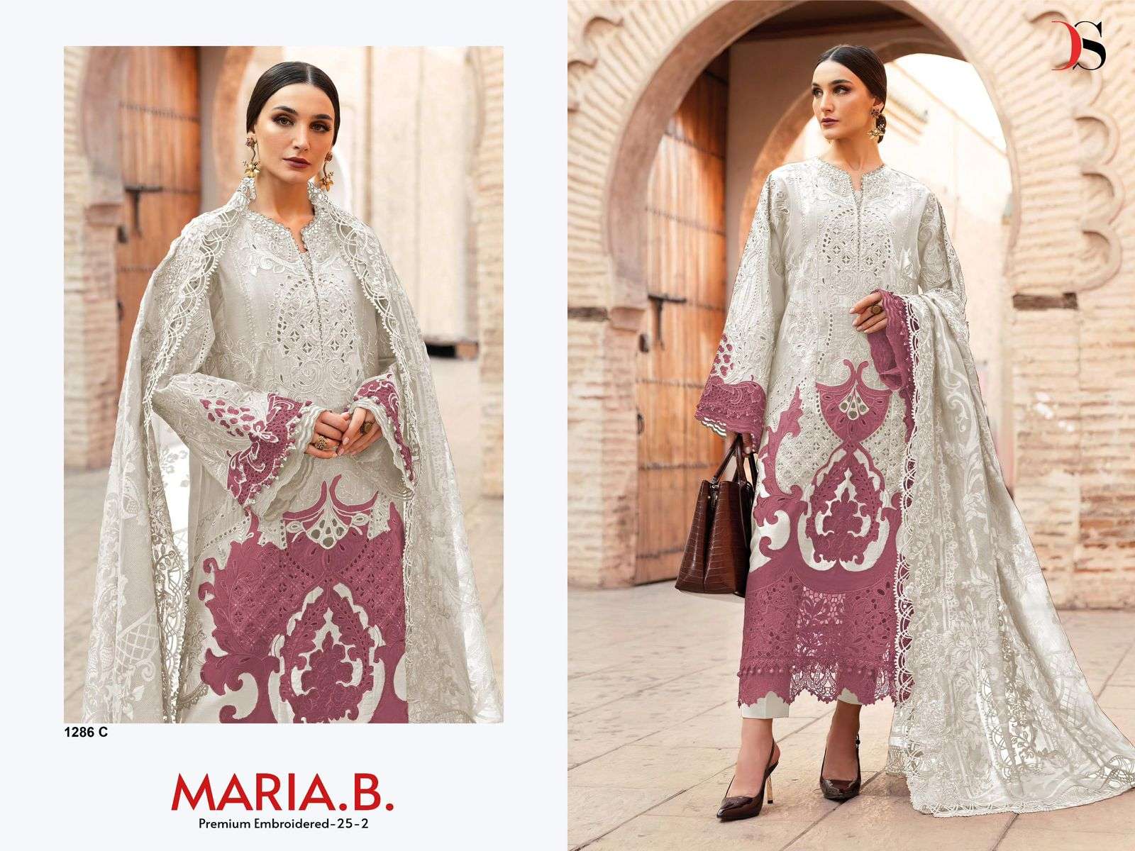 maria b premium embroidered 25-2by deepsy suit colors cotton embroidered pakistani salwar kameez wholesale price surat