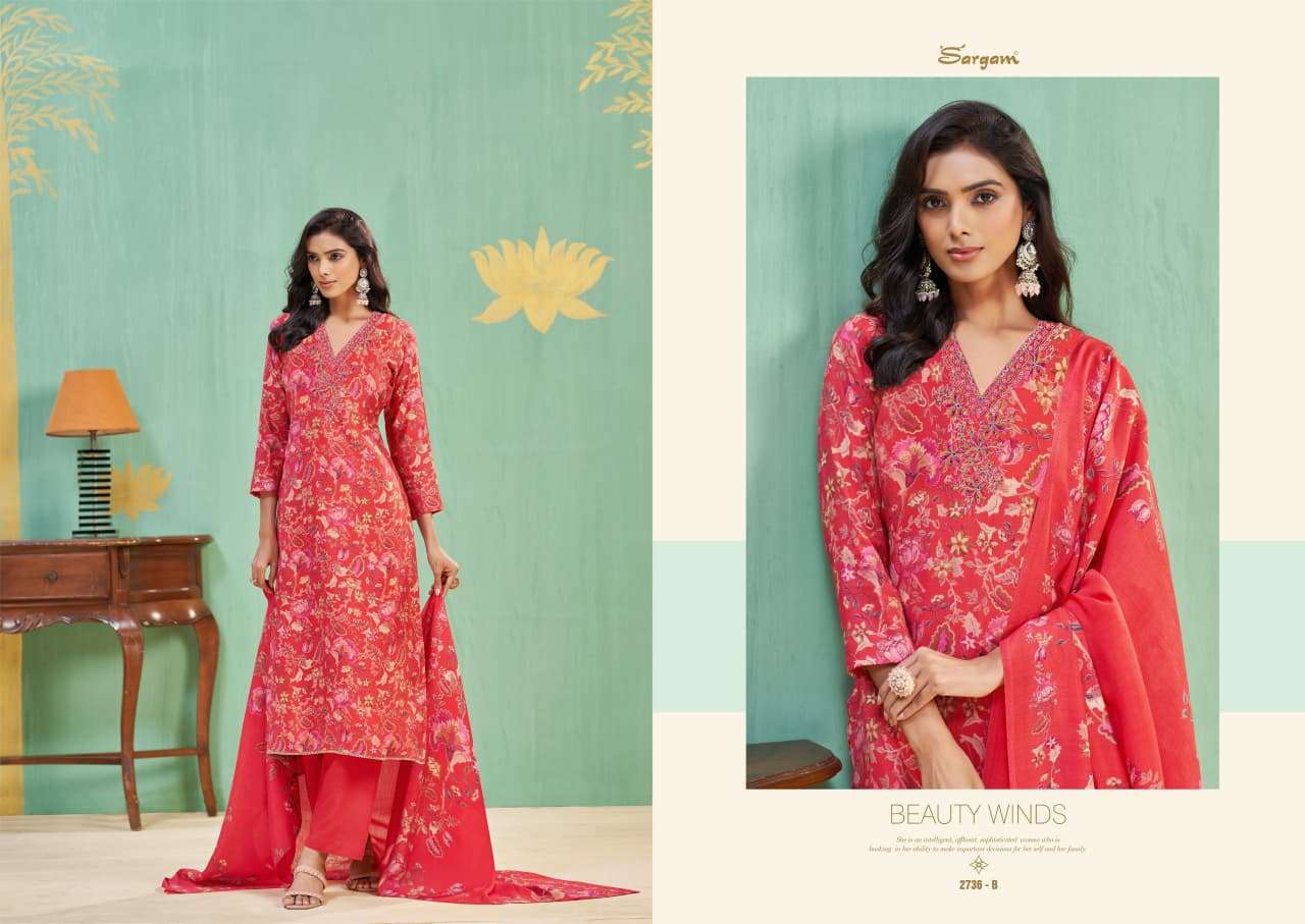 nikisha vol-6 by sargam print 2736 colors fancy digital printed modal muslin salwar kameez wholesale price surat