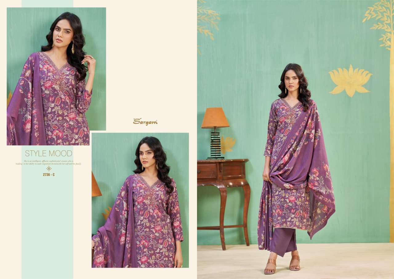 nikisha vol-6 by sargam print 2736 colors fancy digital printed modal muslin salwar kameez wholesale price surat