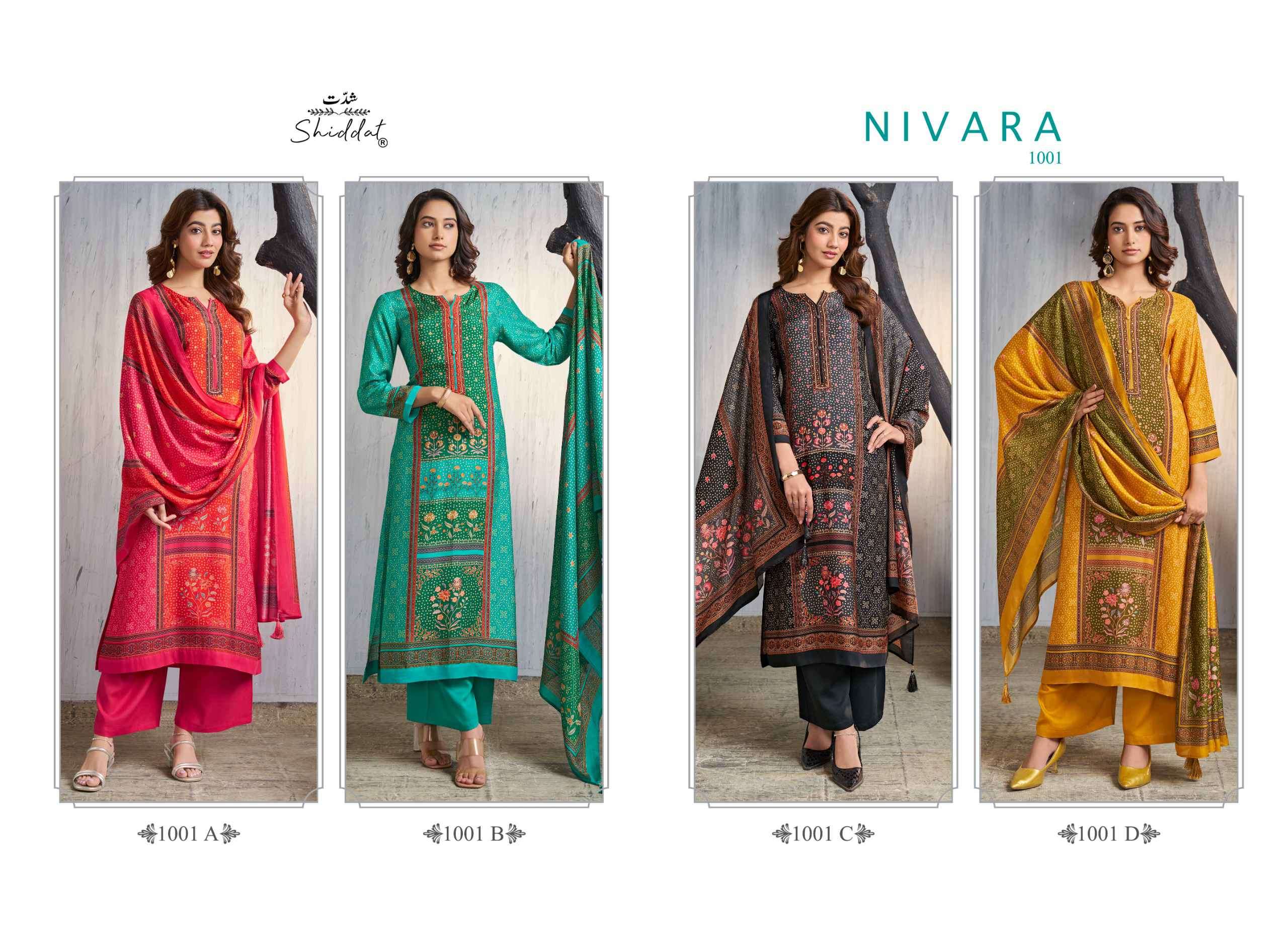 nivara 1001 by shiddat colors muslin with digital printed suit wholesale price surat