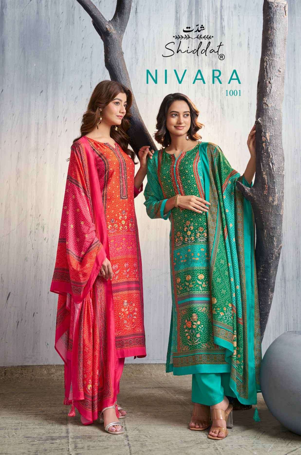 nivara 1001 by shiddat colors muslin with digital printed suit wholesale price surat