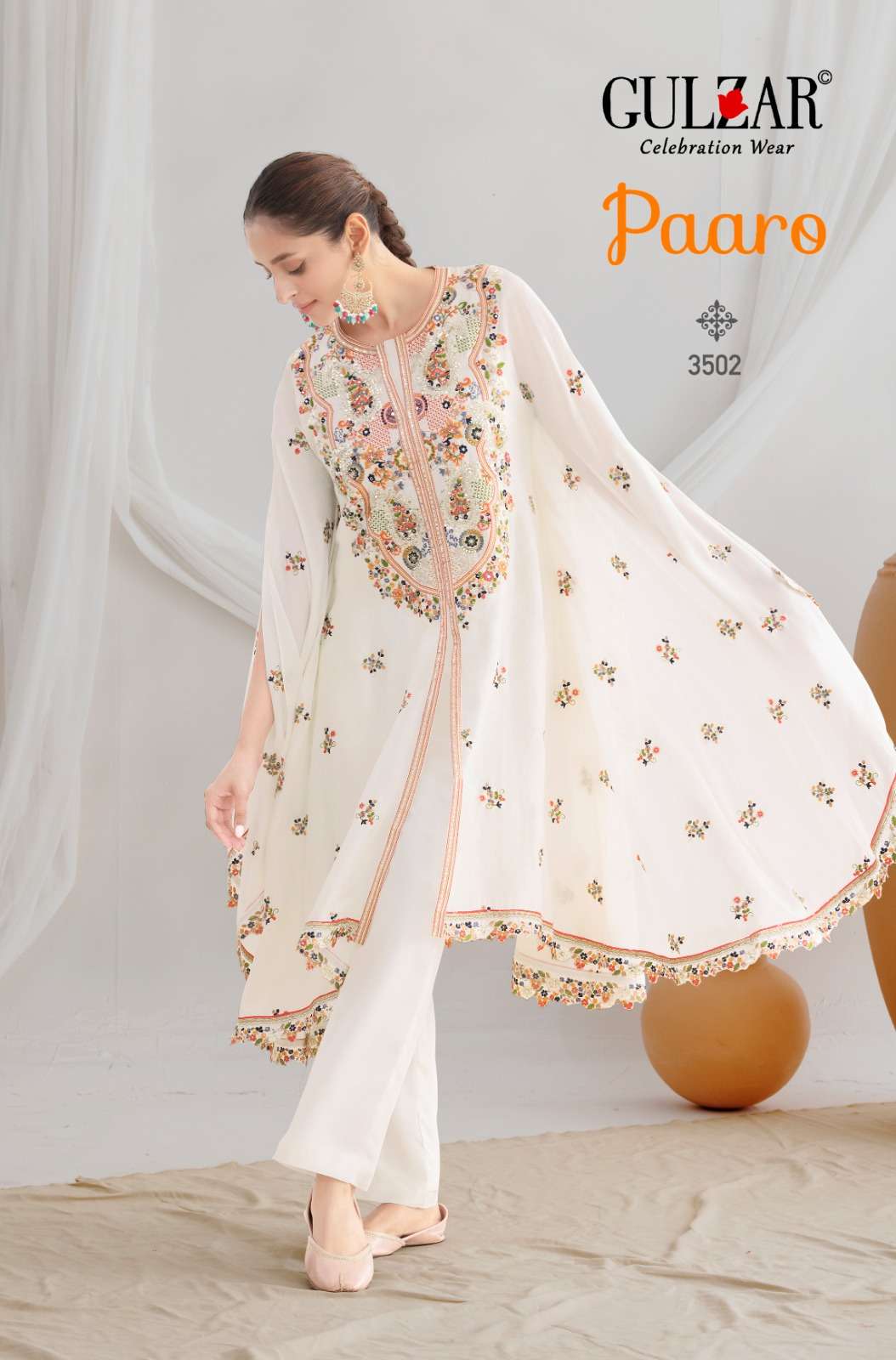 paaro by gulzar colors chinon with heavy embroidered readymade kaftan wholesale price surat