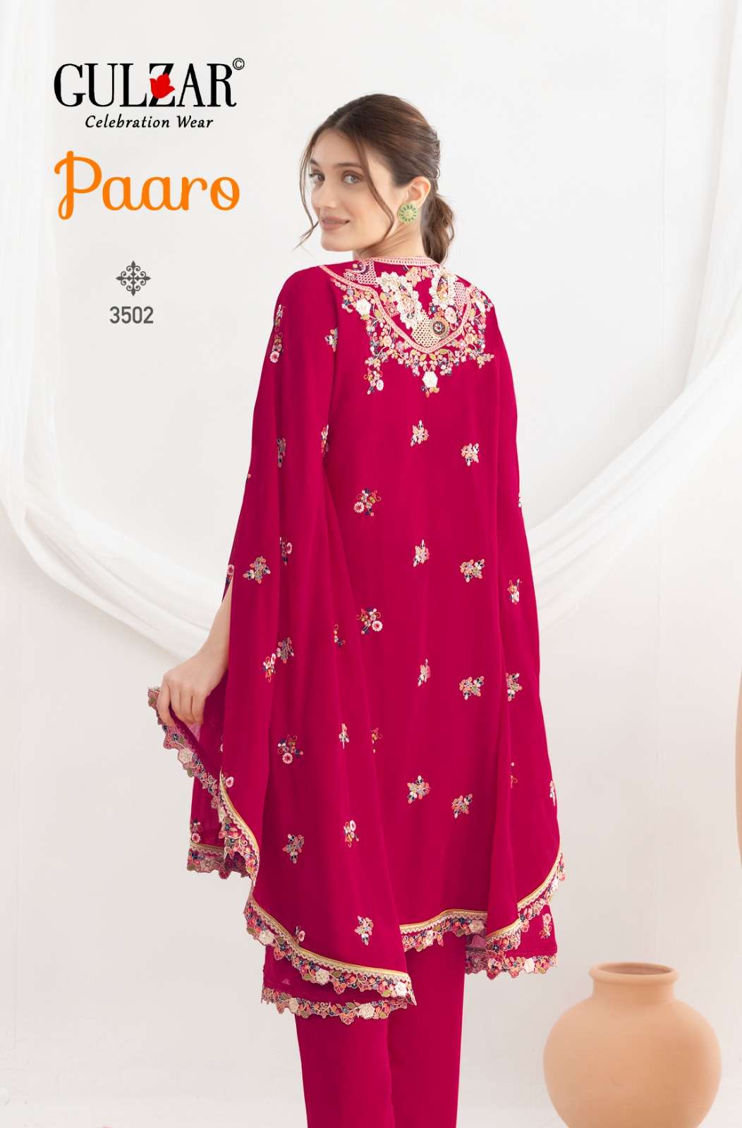 paaro by gulzar colors chinon with heavy embroidered readymade kaftan wholesale price surat