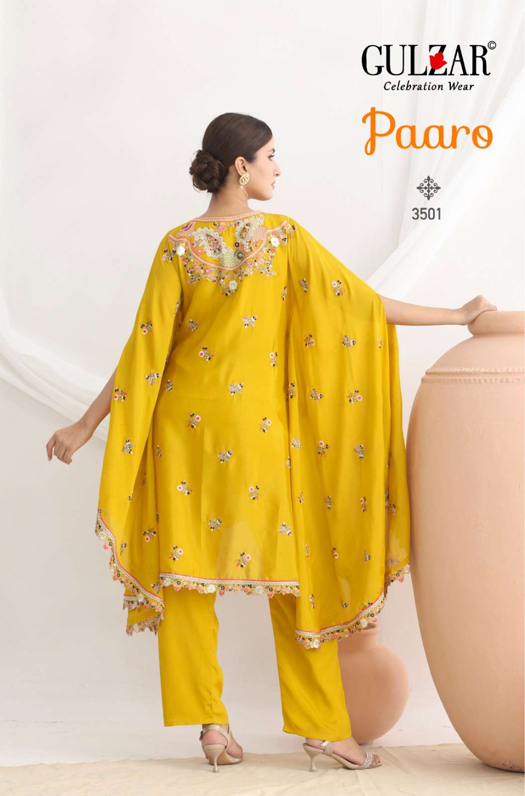 paaro by gulzar colors chinon with heavy embroidered readymade kaftan wholesale price surat