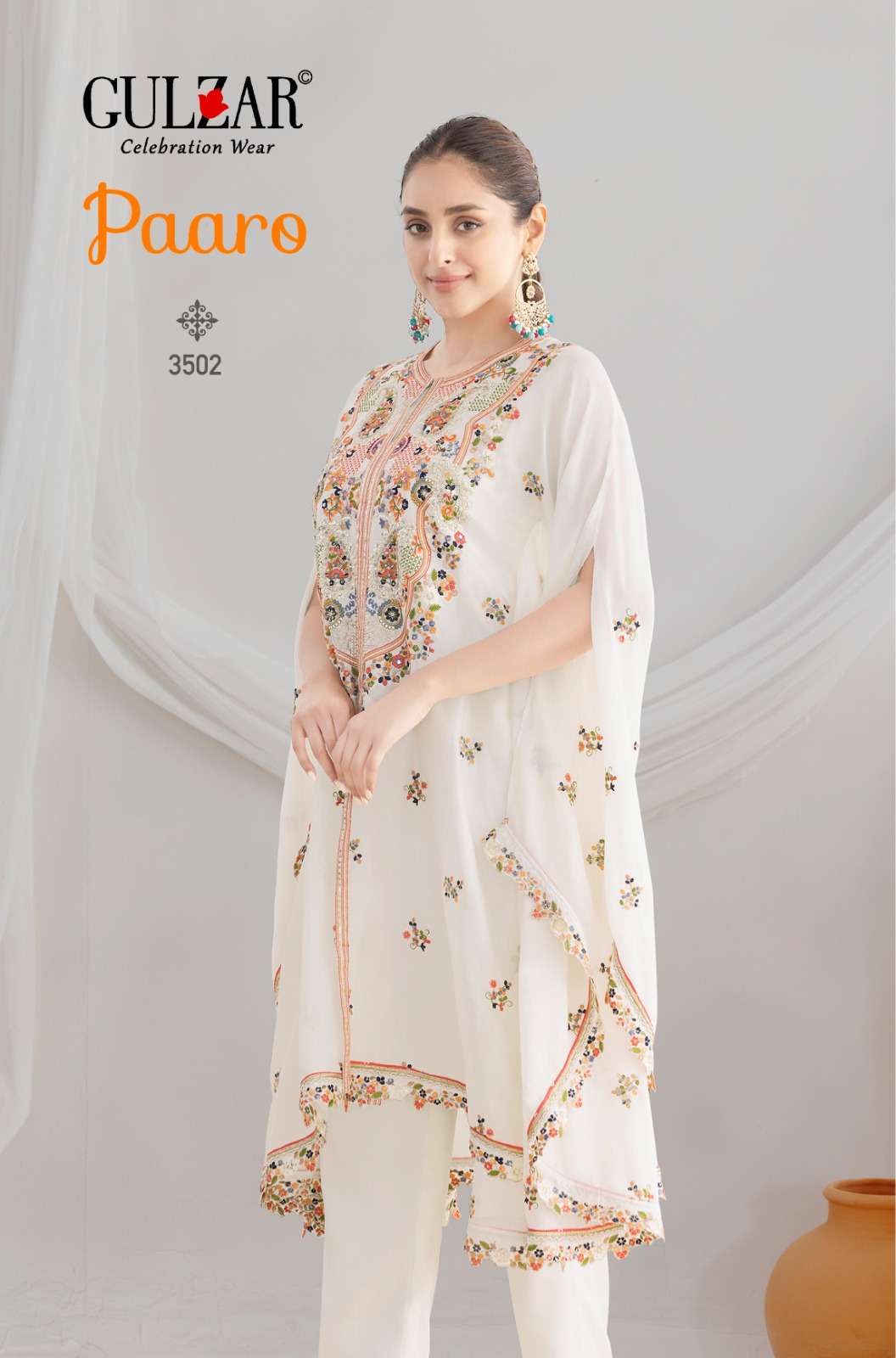 paaro by gulzar colors chinon with heavy embroidered readymade kaftan wholesale price surat