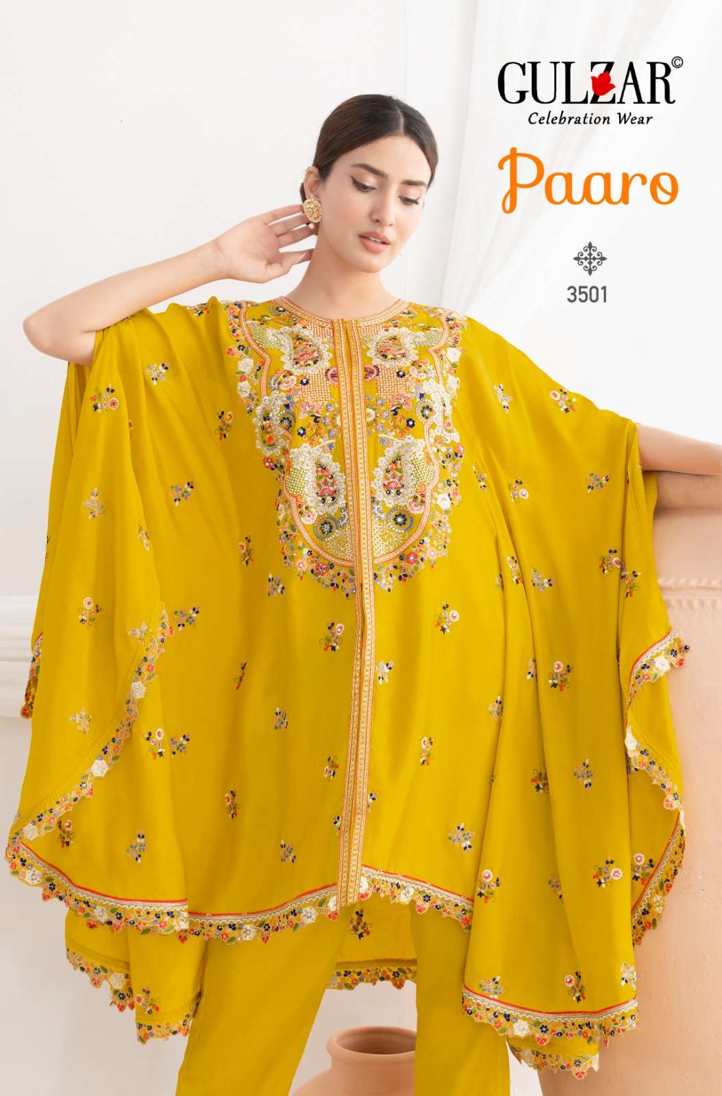 paaro by gulzar colors chinon with heavy embroidered readymade kaftan wholesale price surat
