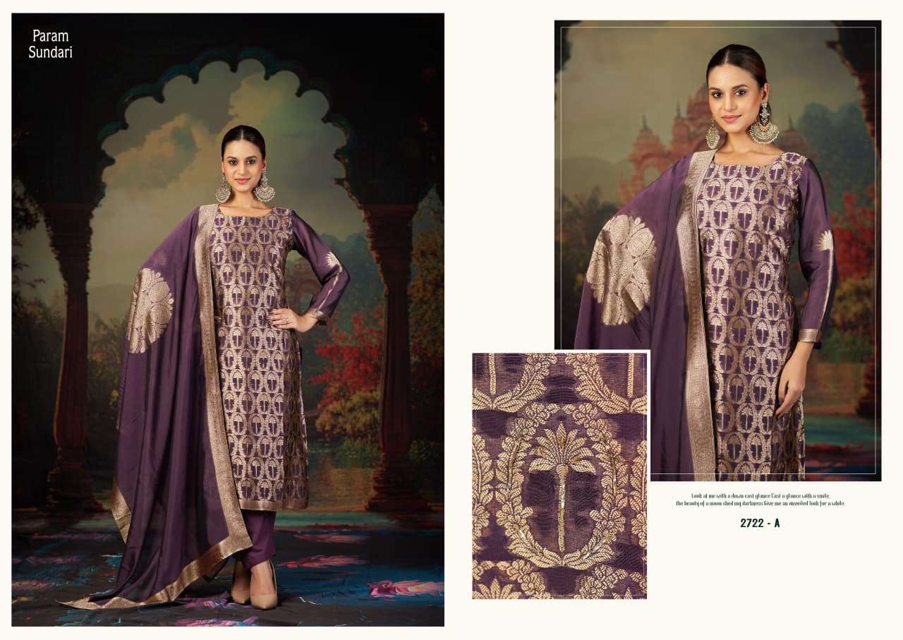 param sunari by sargam prints 2722 colors banglory silk jacquard salwar kameez wholesale price surat