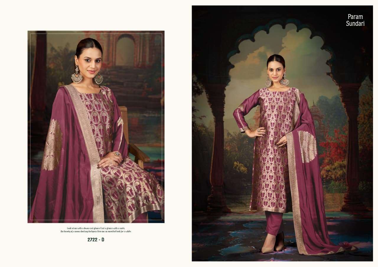 param sunari by sargam prints 2722 colors banglory silk jacquard salwar kameez wholesale price surat