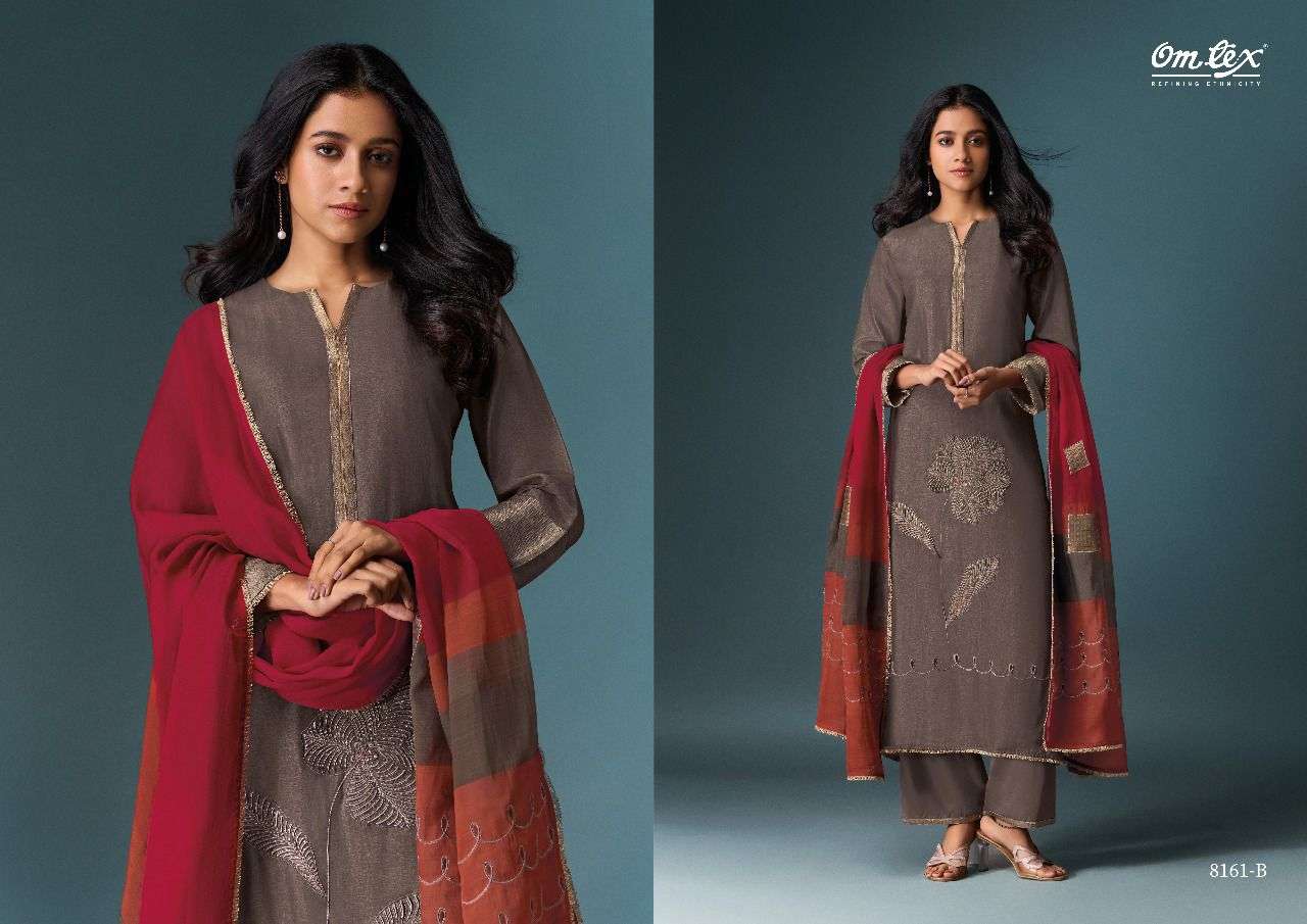 pranaya by omtex 8161 colors handwork with embroidered olivia silk salwar kameez wholesale price surat