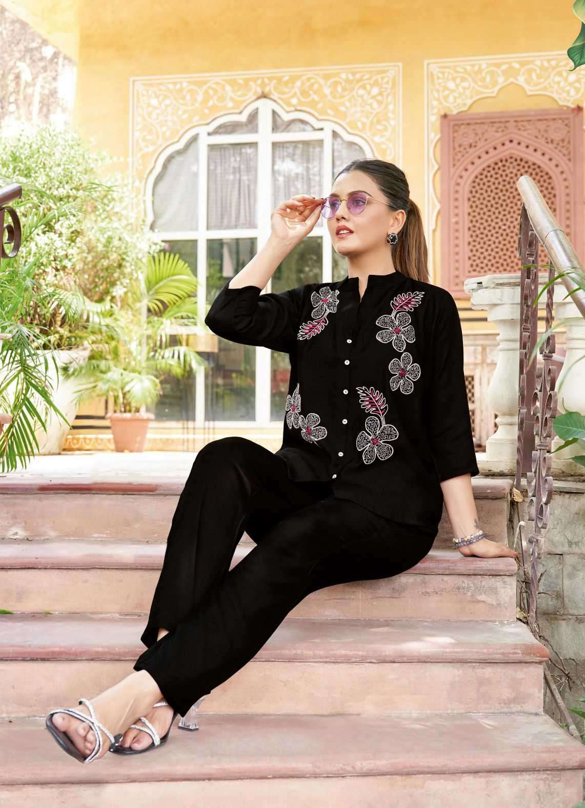 pranjal by mittoo 4001-4006 series viscose weaving readymade cord set wholesale price surat