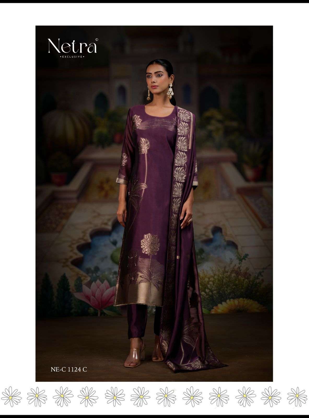 ridha by netra 1024 colors designer party wear viscose silk jacquard suit wholesale price surat