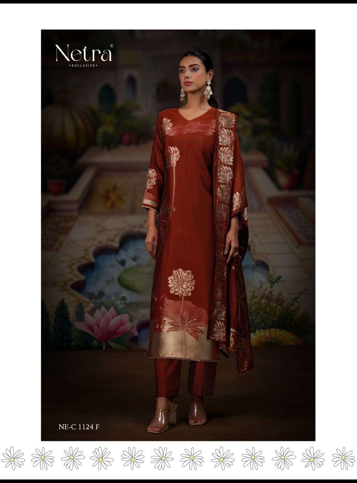 ridha by netra 1024 colors designer party wear viscose silk jacquard suit wholesale price surat