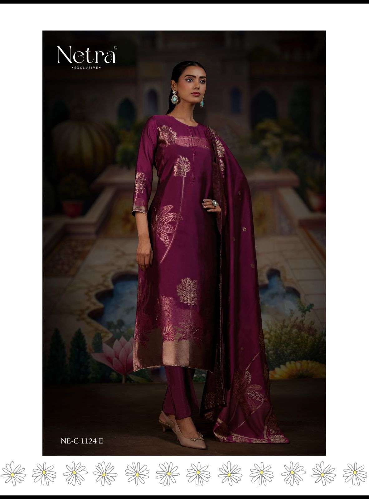 ridha by netra 1024 colors designer party wear viscose silk jacquard suit wholesale price surat