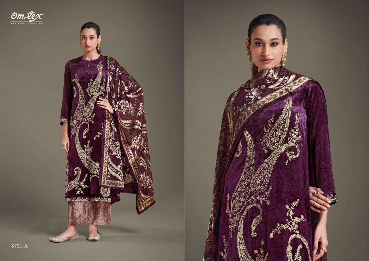 ritha-23 by omtex 8721 colors heavy embroidered velvet salwar kameez wholesale price surat