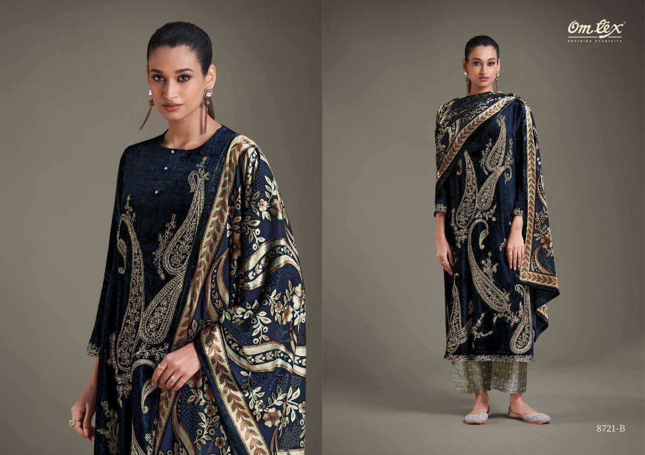 ritha-23 by omtex 8721 colors heavy embroidered velvet salwar kameez wholesale price surat