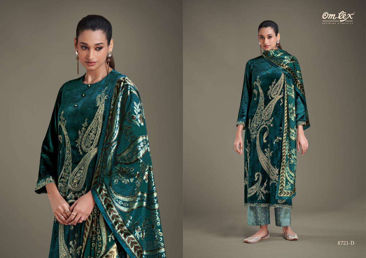 ritha-23 by omtex 8721 colors heavy embroidered velvet salwar kameez wholesale price surat