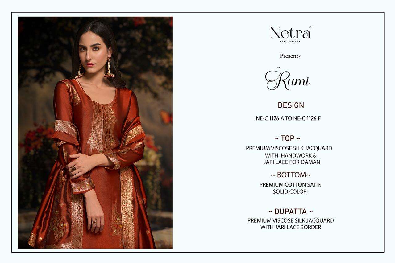rumi by netra 1026 colors silk jacquard designer salwar suit wholesale price surat