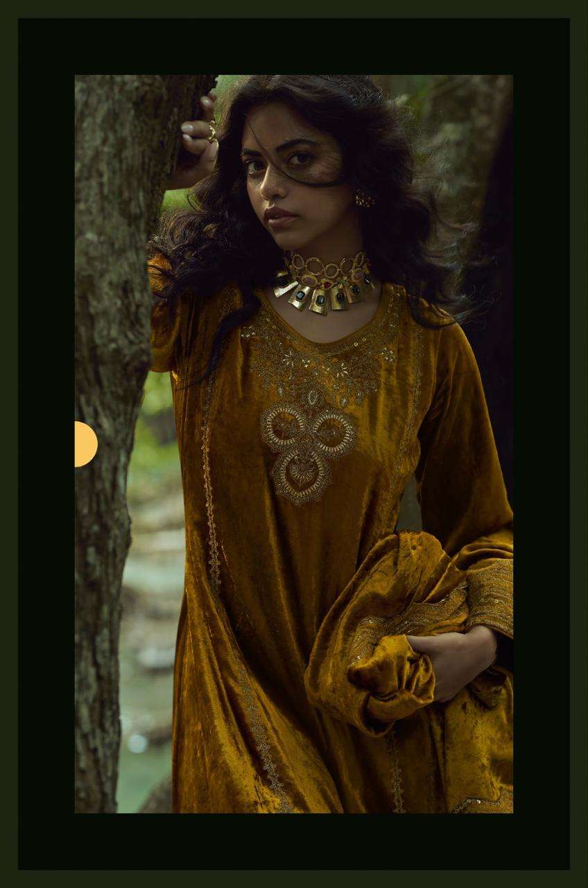 the goddess by aiqa colors winter wear designer velvet suit wholesale price surat
