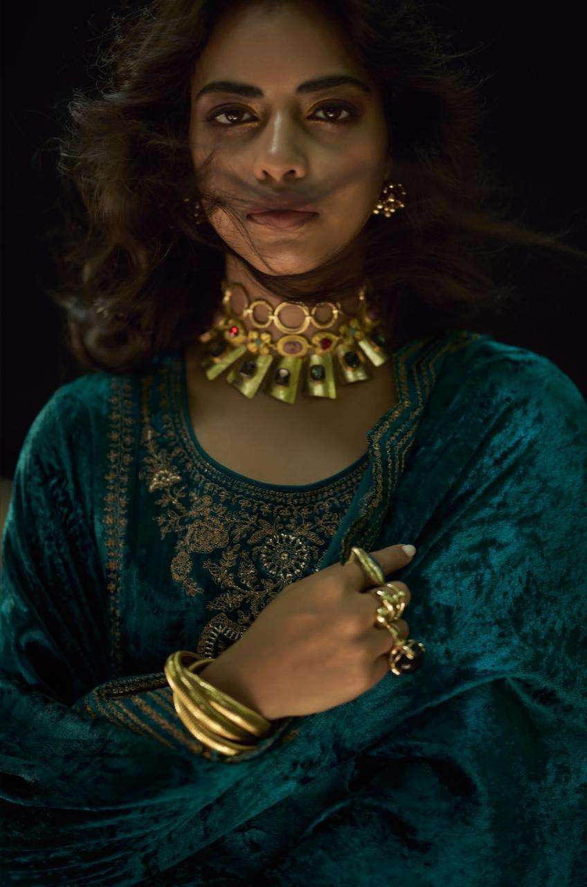 the goddess by aiqa colors winter wear designer velvet suit wholesale price surat