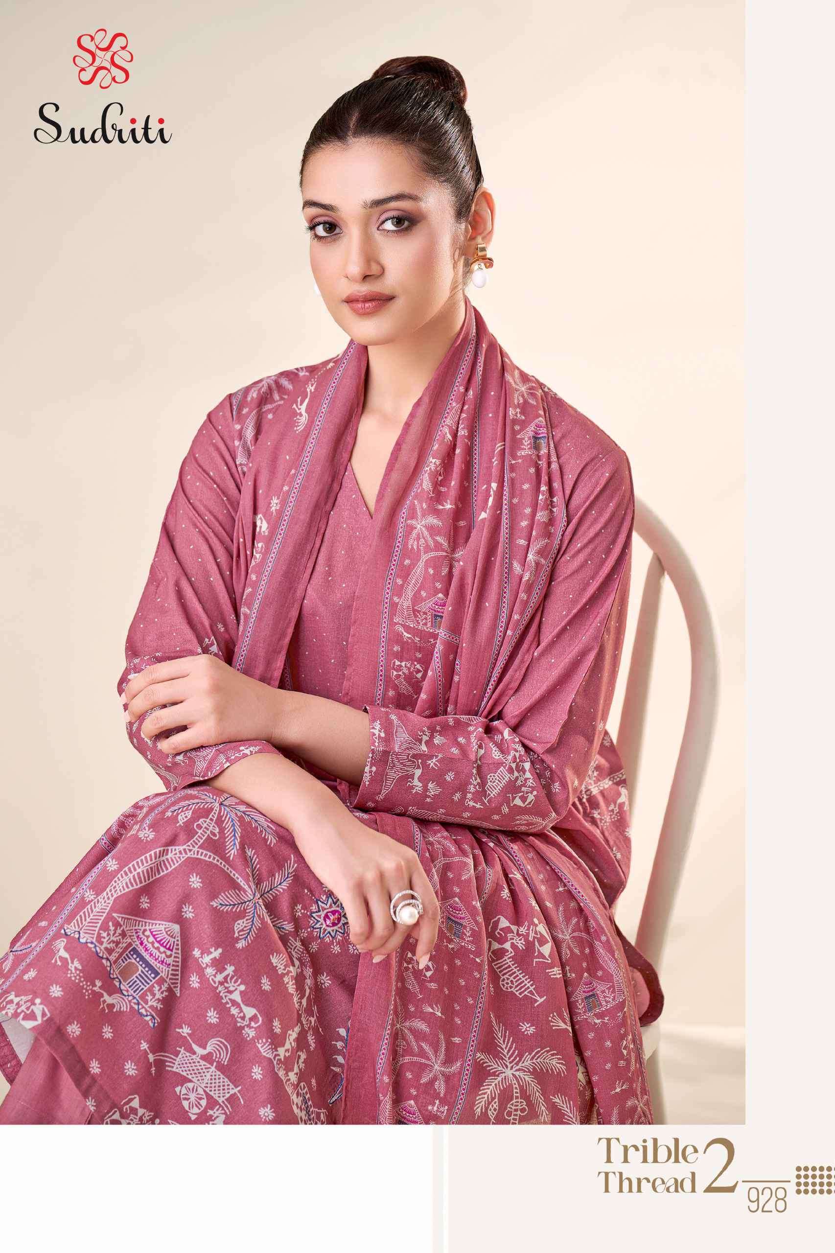 trible thread vol-2 by sudriti colors exclusive designer lawn cotton suit wholesale price surat