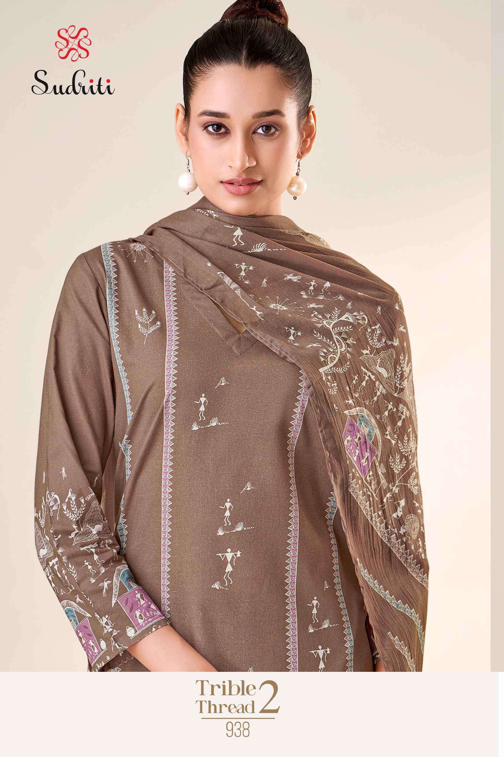 trible thread vol-2 by sudriti colors exclusive designer lawn cotton suit wholesale price surat