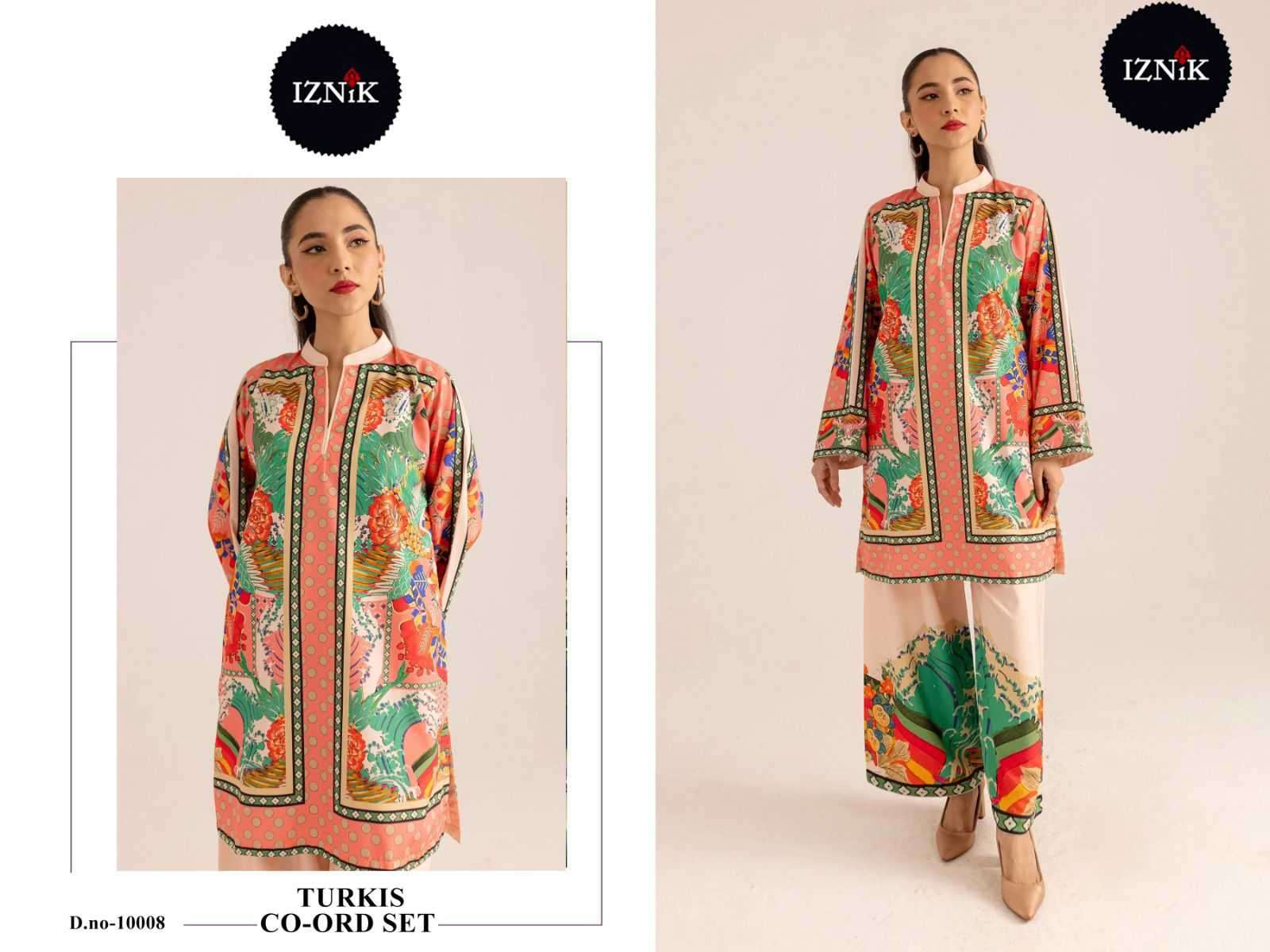 turkis co-ord set vol-3 by iznik 10001-10010 series fancy printed lawn cord set wholesale price surat