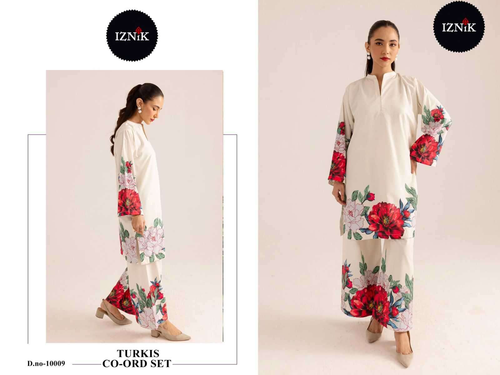 turkis co-ord set vol-3 by iznik 10001-10010 series fancy printed lawn cord set wholesale price surat