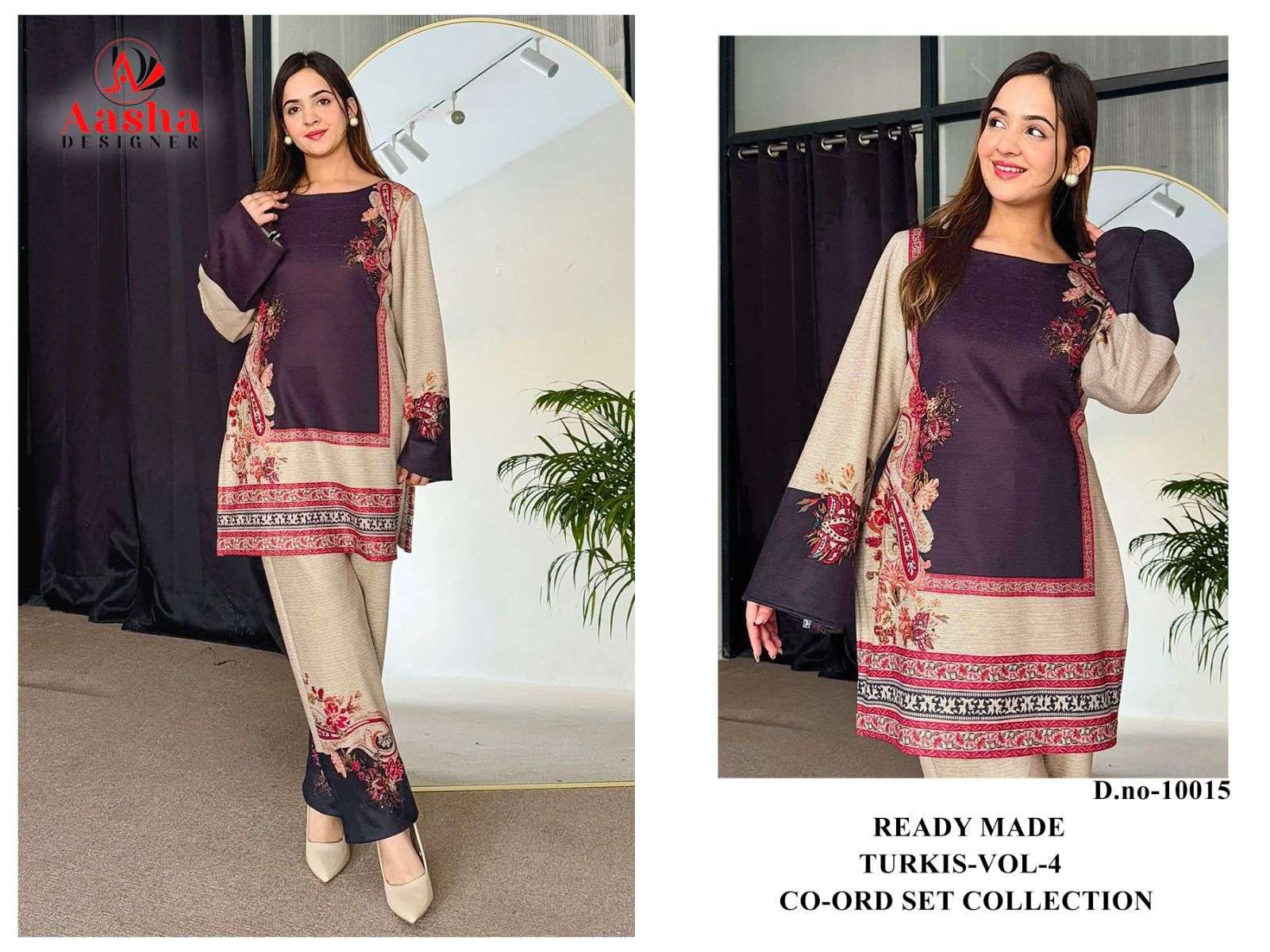 turkis vol-4 by aasha designer 10012-10015 series fancy printed modal sation cord set wholesale price surat