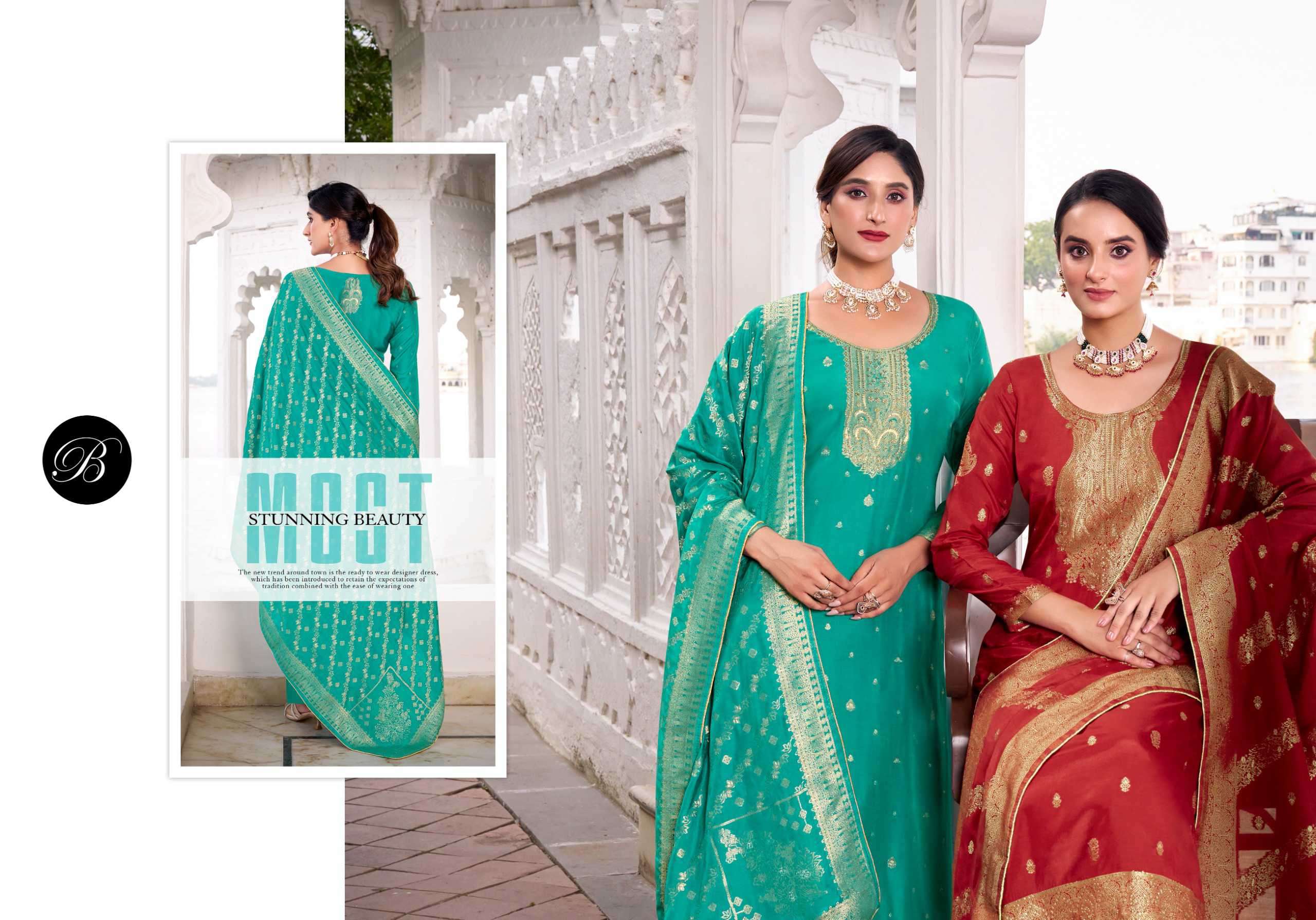 urfi by belliza designer colors swarovski work dola silk salwar kameez wholesale price surat