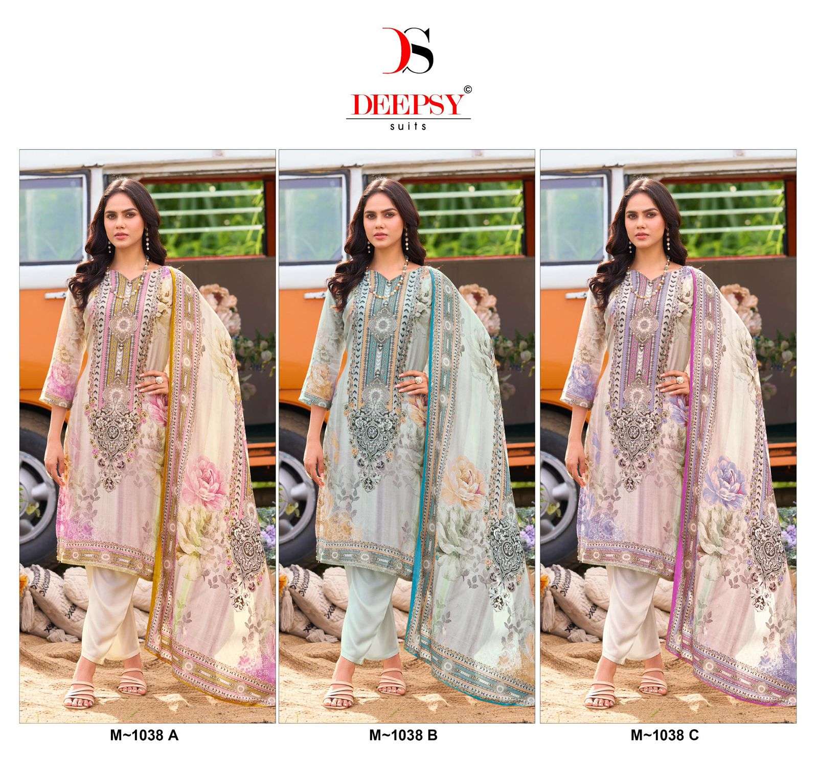 1038 by deepsy suit colors fancy embroidered viscose muslin salwar kameez wholesale price surat