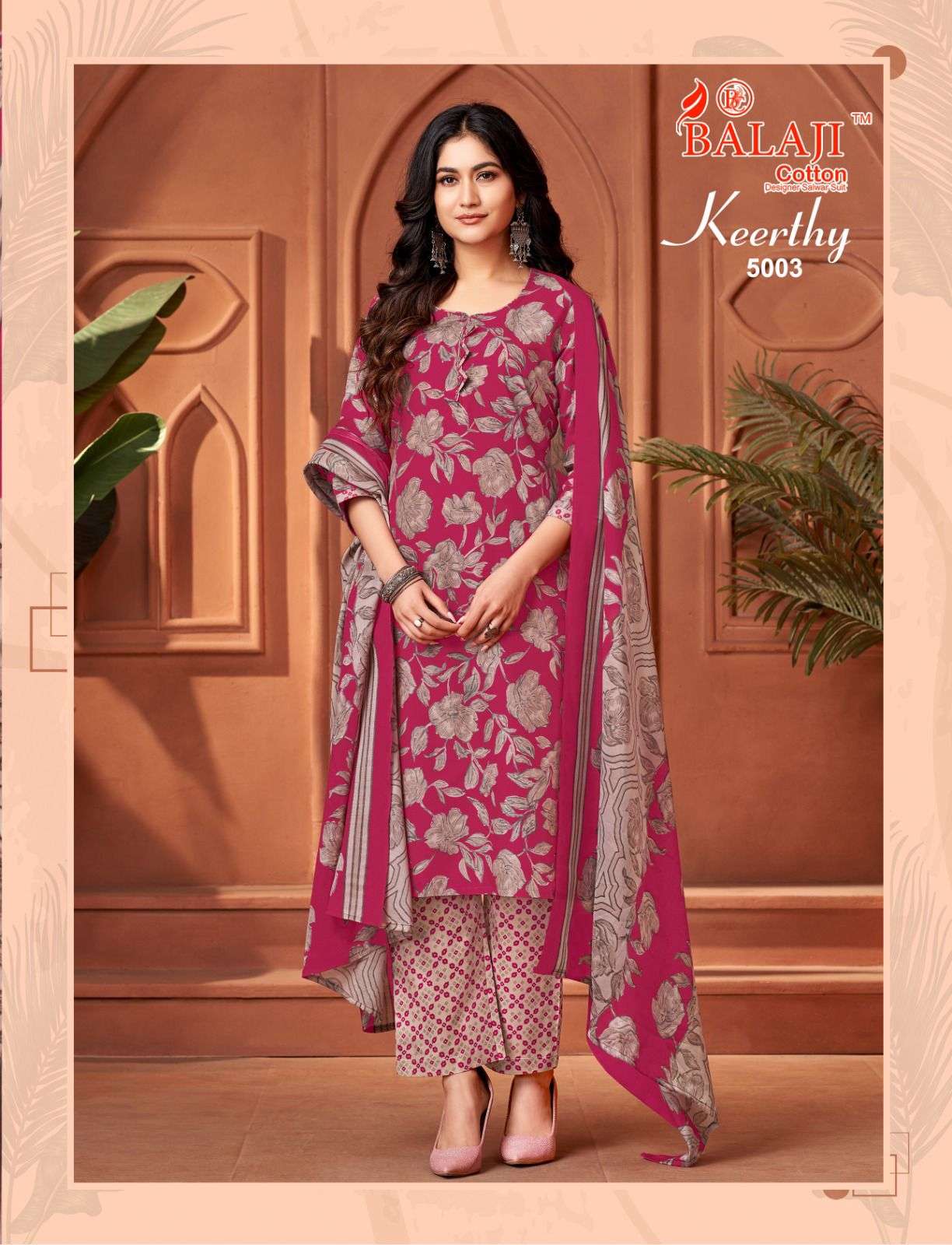 balaji cotton keerthy vol 5 5001-5010 pure mix cotton readymade designer low range catalogue wholesale price surat