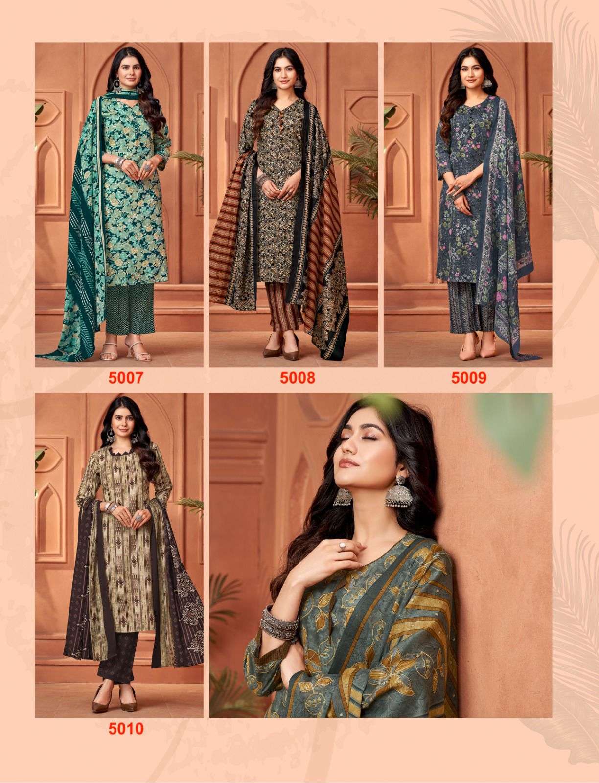 balaji cotton keerthy vol 5 5001-5010 pure mix cotton readymade designer low range catalogue wholesale price surat